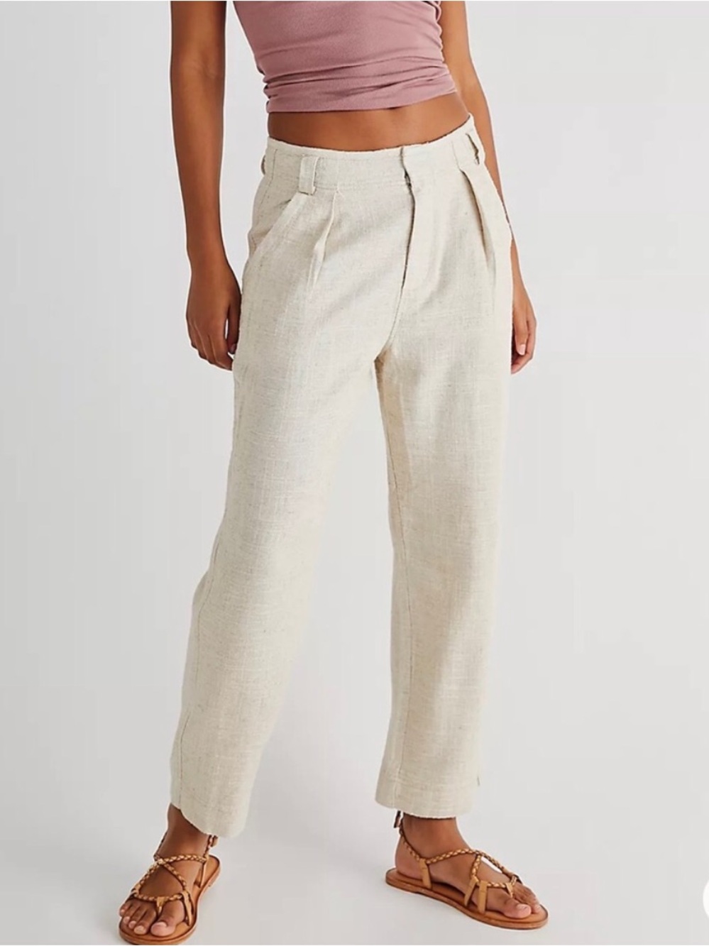 NEW Free People Clean Linen Trousers Size 10